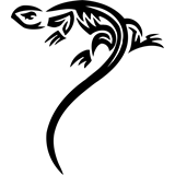 Vinilo decorativo tattoo lagarto tribal 009