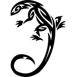 Vinilo decorativo tattoo lagarto tribal 008