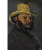 Gustave Boyer (nacido en 1840 ), en un sombrero de paja