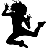 Vinilo decorativo silueta de una mujer saltando