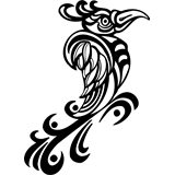 Vinil decorativo tattoo pájaro extraño tribal
