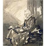 Mujer sentada con un libro abierto en el regazo