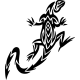 Vinilo decorativo tattoo lagarto tribal 005