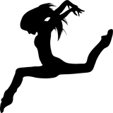 Vinilo decorativo silueta baile salto de gacela