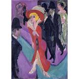 Calle con buscona de rojo