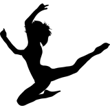 Vinilo decorativo silueta mujer salto de baile