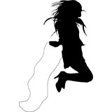 Vinilo decorativo silueta joven saltando a la comba