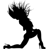Vinilo decorativo silueta mujer bailando con tacones