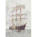 Un barco de tres mástiles listo para navegar