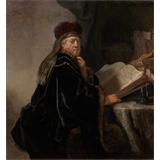 Un erudito sentado en un escritorio