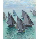 Barcos de pesca , mar tranquilo, 1868