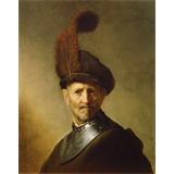 Un viejo hombre en Traje Militar