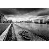 Río Liffey Dublín en blanco y negro