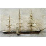 Un barco de tres mástiles anclados