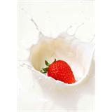 Fruta, fresa y leche