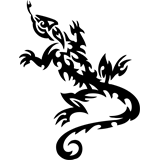 Vinilo decorativo tattoo lagarto tribal 004 