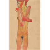 Chica desnuda con los brazos cruzados