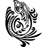 Vinilo decorativo tattoo cabeza de ave tribal