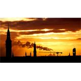 Copenhague bonitas siluetas con puesta de sol