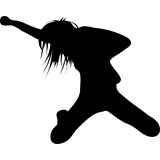 Vinilo decorativo silueta de una joven bailando