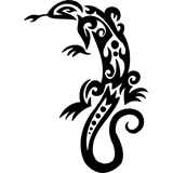 Vinilo decorativo tattoo lagarto tribal 006