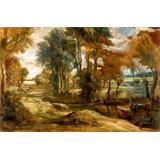 Un convertible vadear un arroyo