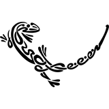 Vinilo decorativo tattoo lagarto tribal 003