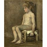 Muchacha desnuda , sentada