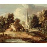 Paisaje con la casa y la iglesia