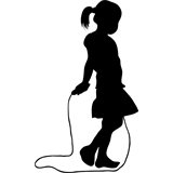 Vinilo decorativo silueta niña jugando a la comba