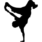 Vinilo decorativo silueta bailarín break dance