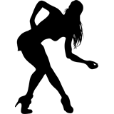 Vinilo decorativo silueta de una bailarina sexy
