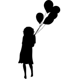 Vinilo decorativo silueta de una niña con globos