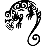 Vinilo decorativo tattoo lagarto tribal 011