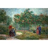 Las parejas en el mirador de Argenson Parque en Asnières