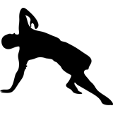 Vinilo decorativo silueta hombre bailando en el suelo