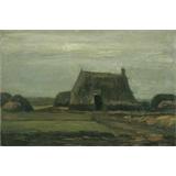 Granja con las pilas de turba