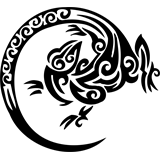 Vinilo decorativo tattoo lagarto tribal 001