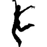 Vinilo decorativo silueta mujer bailando brazos en alto