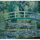 Lirios de agua y puente japonés