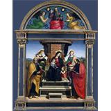 Madonna y el niño Enthroned con los santos