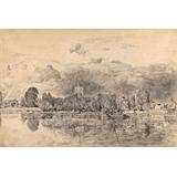 Iglesia Fulham desde el otro lado del río