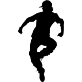 Vinilo decorativo silueta hombre con gorra bailando