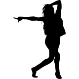 Vinilo decorativo silueta mujer baile moderno