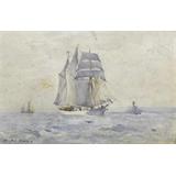 Una goleta de tres mástiles en el puerto de partida 