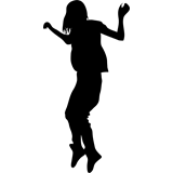 Vinilo decorativo silueta de una bailarina saltando