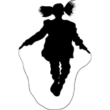 Vinilo decorativo silueta niña saltando a la comba