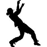 Vinilo decorativo silueta hombre con coleta bailando