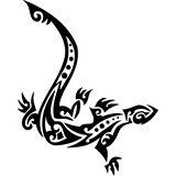 Vinilo decorativo tattoo lagarto tribal 010