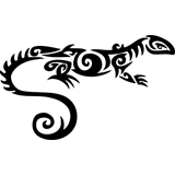 Vinilo decorativo tattoo lagarto tribal 014